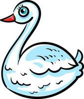 Swan with pretty eyelashes, illustration, vector on white background