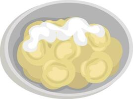 Russian pelmeni, illustration, vector on white background