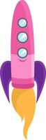 Pink rocket, illustration, vector on white background