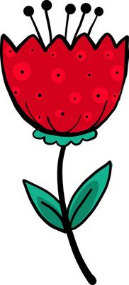 Small red flower, illustration, vector on white background