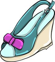 Blue heels with platforms, illustration, vector on white background