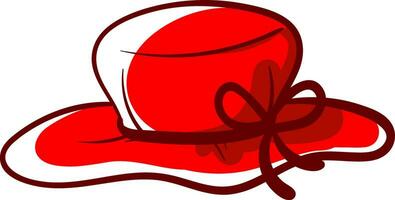 Red womans hat, illustration, vector on white background