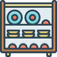 color icon for dishes vector