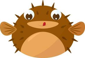 Puffer fish, illustration, vector on white background