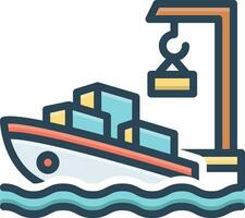 color icon for harbour vector