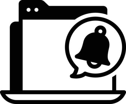 sólido icono para notificar vector