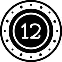 solid icon for twelve vector