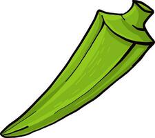 Interesting okra, illustration, vector on white background