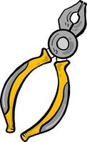 Yellow pliers, illustration, vector on white background