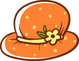 Orange hat, illustration, vector on white background