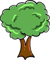 Big green tree, illustration, vector on white background