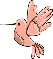 Little pink bird, illustration, vector on white background