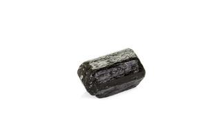 macro mineral stone schorl, black tourmaline on white background photo