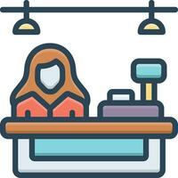 color icon for cashiers vector