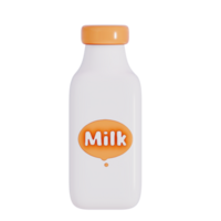 Groceries theme 3D milk product , Almond Milk bottle on a transparent background ,  3D rendering png