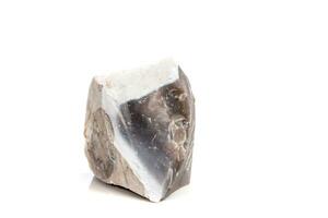 macro mineral Roca pedernal en el rock en un blanco antecedentes foto