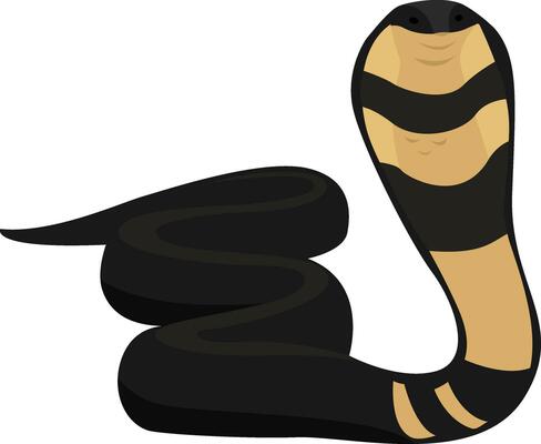 Poisonous snake, illustration, vector on white background