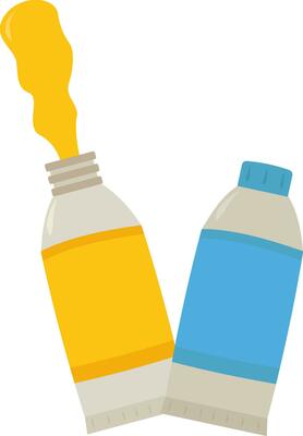 Two paints, illustration, vector on white background