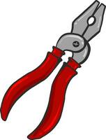 Red pliers, illustration, vector on white background