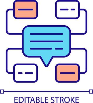 2D customizable constructivism icon representing learning theories, isolated vector, thin line illustration. vector