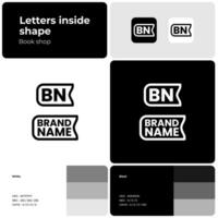 Book shop white and black line logo with brand name. Simple icon. Design element and visual identity. Suitable for book, literature, store, shopping, library. vector