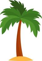 Tall palm tree, illustration, vector on white background