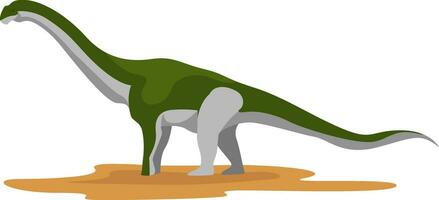 Green dinosaur, illustration, vector on white background