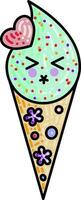 Sweet ice cream, illustration, vector on white backgroundSweet ice cream, illustration, vector on white background
