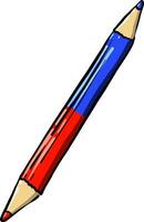 Pencil with two sides, illustration, vector on white background