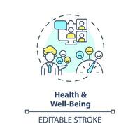 2D editable multicolor icon health and wellbeing concept, simple isolated vector, MOOC thin line illustration. vector