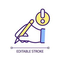 2D editable writing difficulties icon representing dyslexia, isolated vector, multicolor thin line illustration. vector