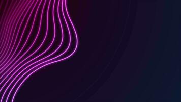 Blue ultraviolet neon curved wavy lines video animation