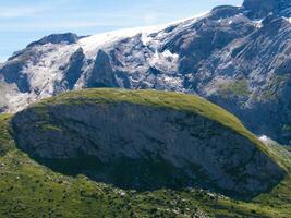 a mountain with snow on it photo