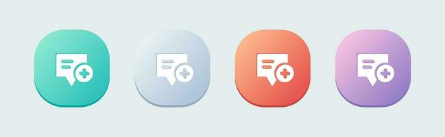 Create message solid icon in flat design style. Chat signs vector illustration.