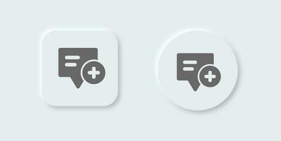 Create message solid icon in neomorphic design style. Chat signs vector illustration.