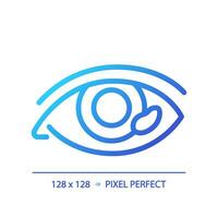 2D pixel perfect gradient teardrop icon, isolated vector, thin line illustration representing eye care. vector