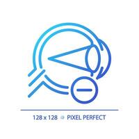 2D pixel perfect gradient myopia icon, isolated vector, thin line illustration representing eye care. vector