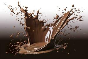 AI generated splash of chocolate or Cocoa. Generative AI photo