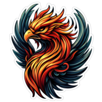 AI generated Phoenix Rising in Flames, Sticker png