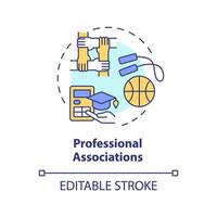 2D editable professional associations thin line icon concept, isolated vector, multicolor illustration representing athletic scholarship. vector