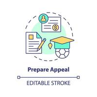 2D editable prepare appeal thin line icon concept, isolated vector, multicolor illustration representing athletic scholarship. vector