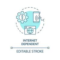 2D editable internet dependent thin line blue icon concept, isolated vector, illustration representing voice assistant. vector