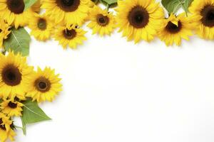 AI generated Sunflower Background with copy shape. AI Generated photo