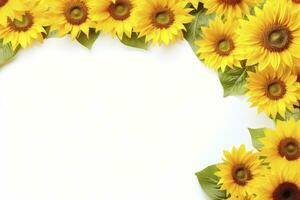 AI generated Sunflower Background with copy shape. AI Generated photo