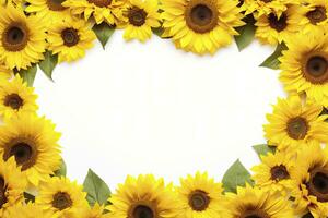 AI generated Sunflower Background with copy shape. AI Generated photo