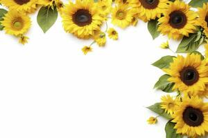 AI generated Sunflower Background with copy shape. AI Generated photo