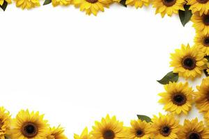 AI generated Sunflower Background with copy shape. AI Generated photo