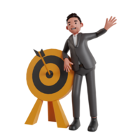 Businessman and success 3d render icon png