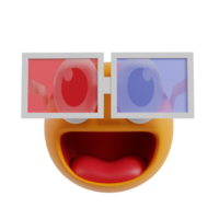 Cute unique emoticon 3d render clipart png