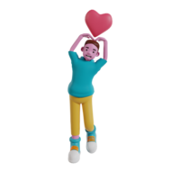 Valentine day couple in love 3d render icon png